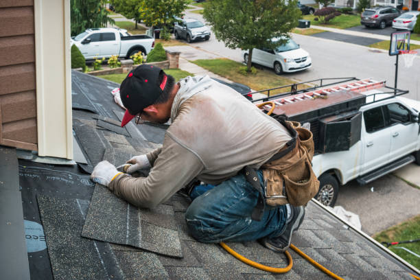 Professional Roofing technician working in Irvine, PA
